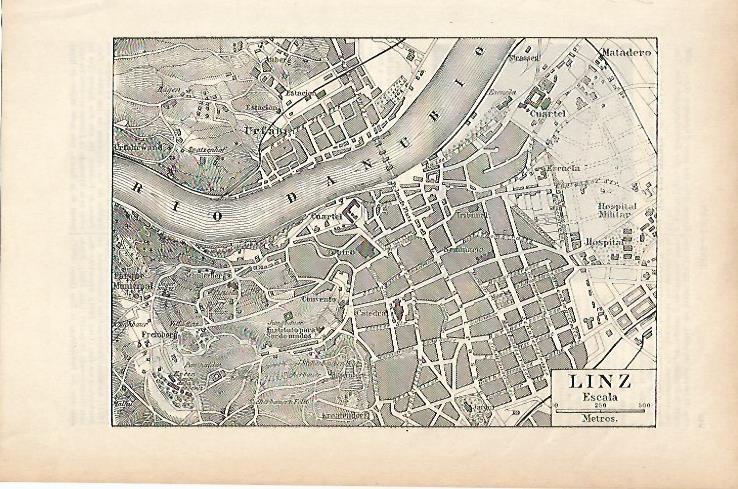 LAMINA ESPASA 25730: Plano de Linz Austria