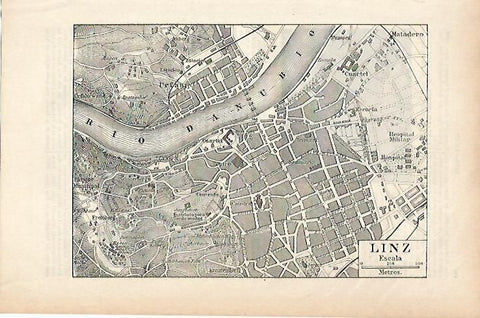 LAMINA ESPASA 25730: Plano de Linz Austria