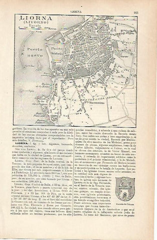 LAMINA ESPASA 25733: Plano de Liorna Italia