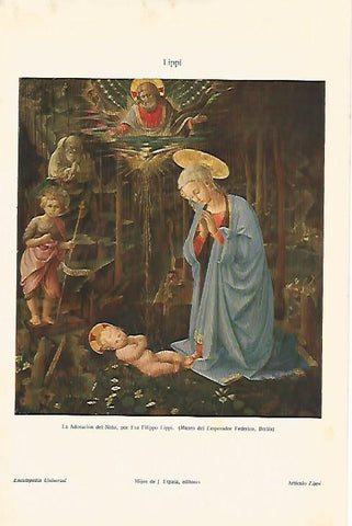 LAMINA ESPASA 25737: La Adoracion del Niño por Lippi