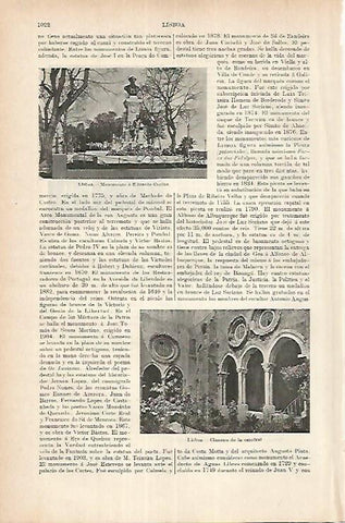 LAMINA ESPASA 25756: Monumento a E. Coelho en Lisboa