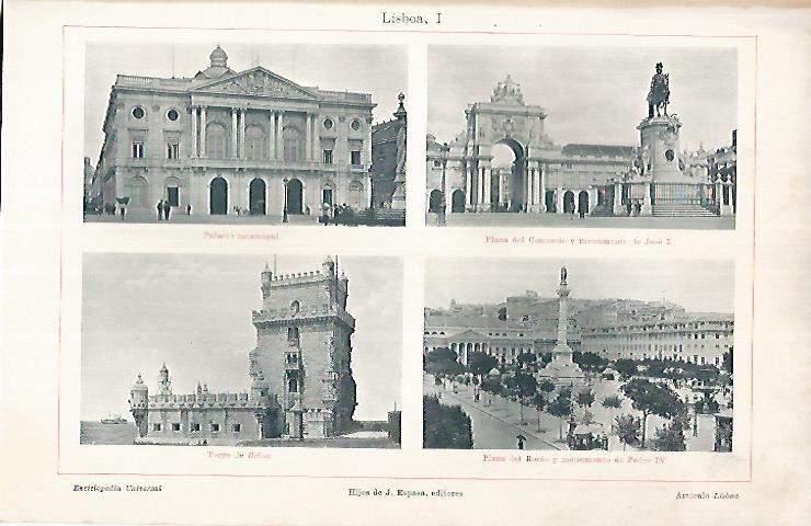 LAMINA ESPASA 25758: Edificios de Lisboa