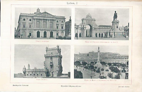 LAMINA ESPASA 25758: Edificios de Lisboa