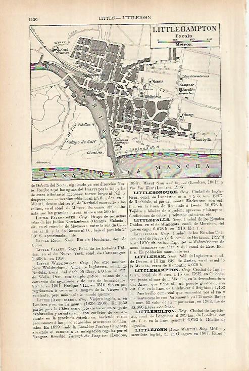 LAMINA ESPASA 25776: Plano de Littlehampton Inglaterra