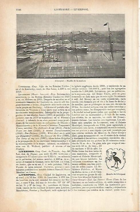 LAMINA ESPASA 25777: Muelle de la madera en Liverpool