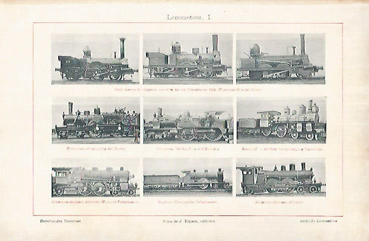 LAMINA ESPASA 25799: Tipos de locomotoras
