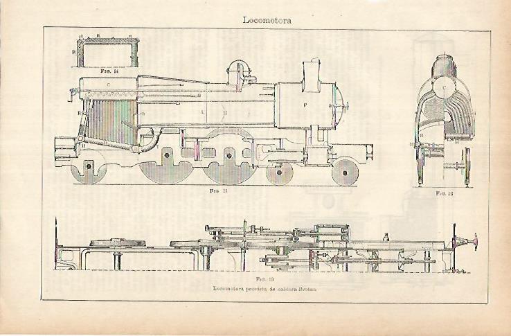 LAMINA ESPASA 25802: Locomotora con caldera Brotan