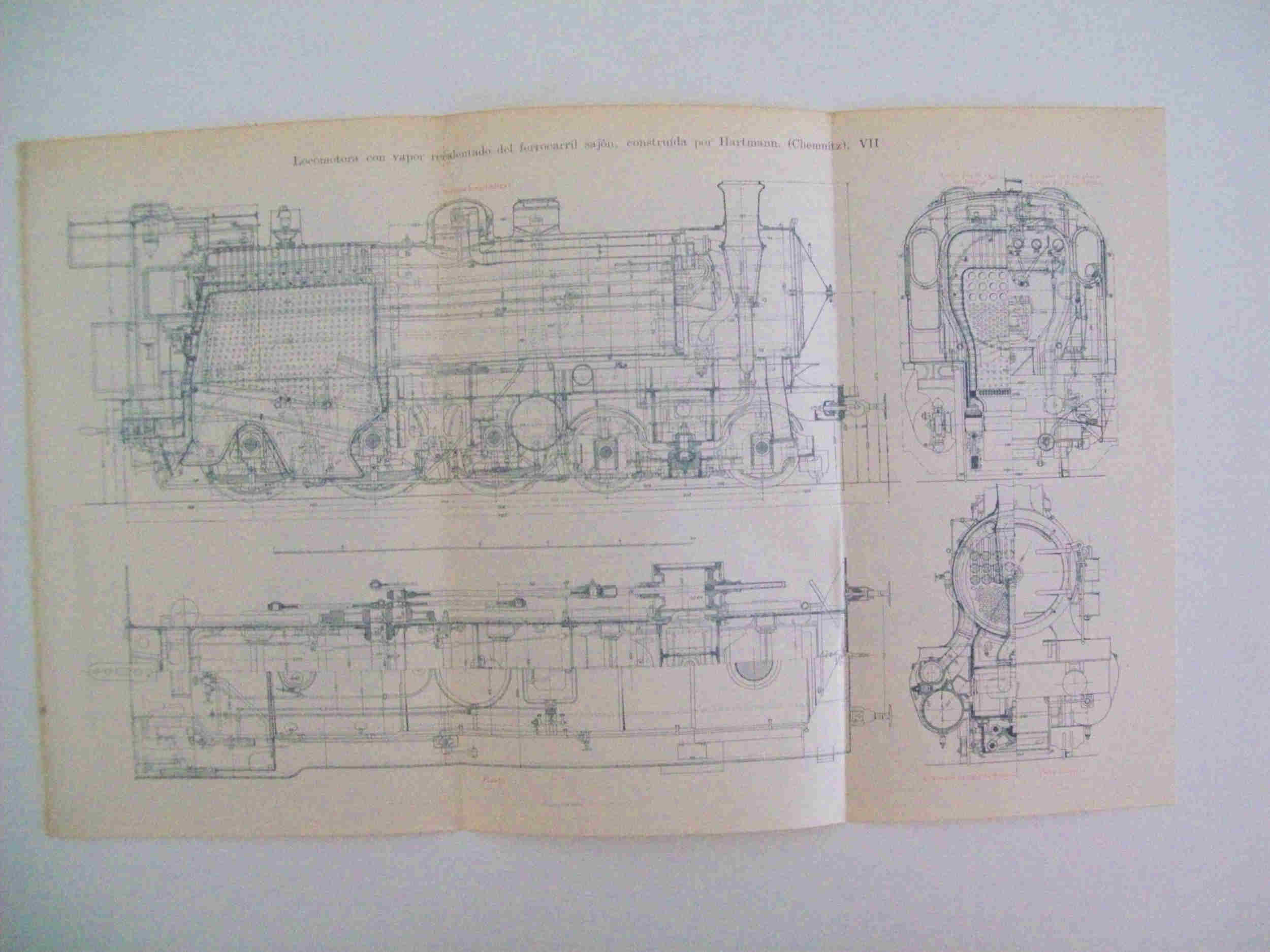 LAMINA ESPASA 25807: Locomotora con vapor de Hartmann
