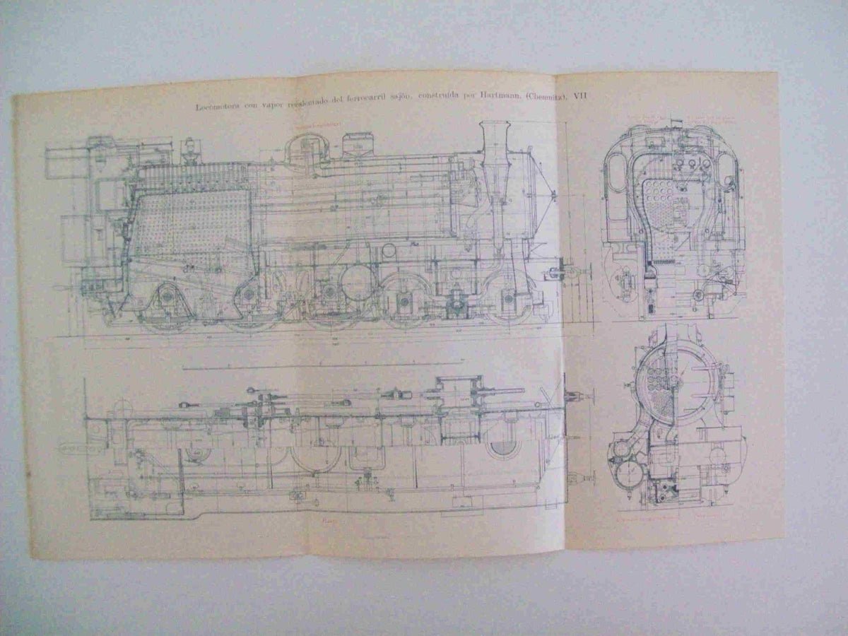 LAMINA ESPASA 25807: Locomotora con vapor de Hartmann
