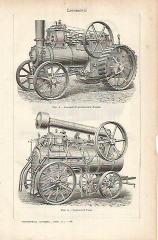 LAMINA ESPASA 25811: Locomovil Fowler y Lanz