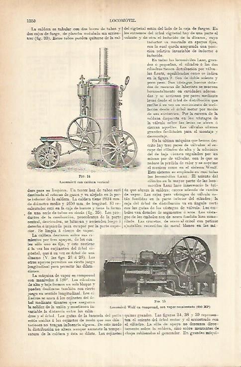LAMINA ESPASA 25813: Locomovil con caldera