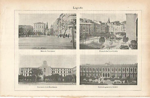 LAMINA ESPASA 25831: Vistas de Logroño