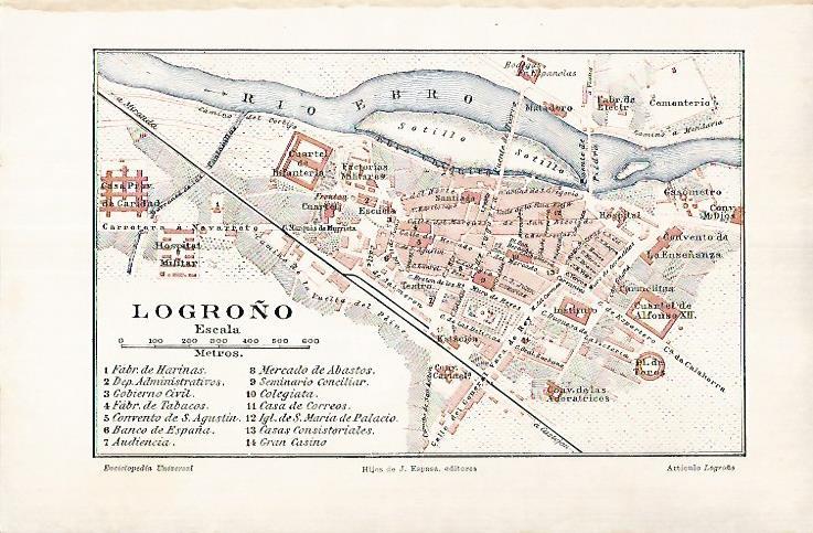 LAMINA ESPASA 25833: Plano de Logroño