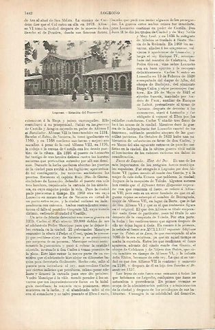 LAMINA ESPASA 25835: Estacion del Ferrocarril de Logroño