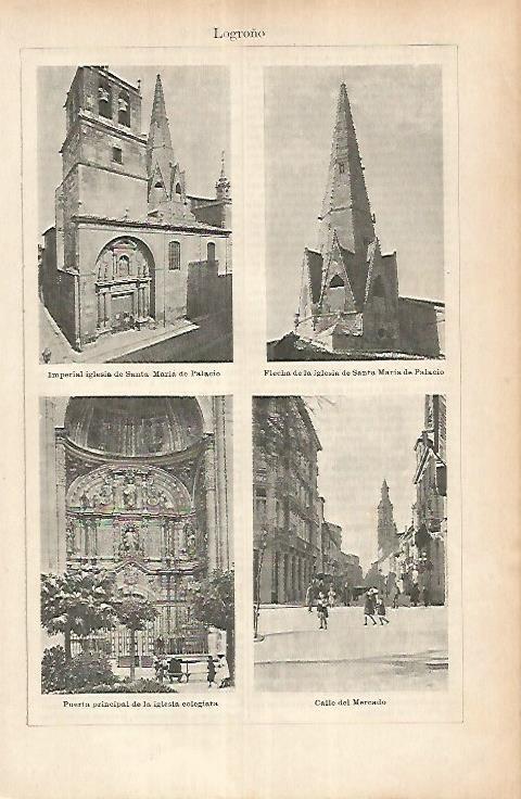 LAMINA ESPASA 25836: Iglesia de Santa Maria de Palacio en Logroño