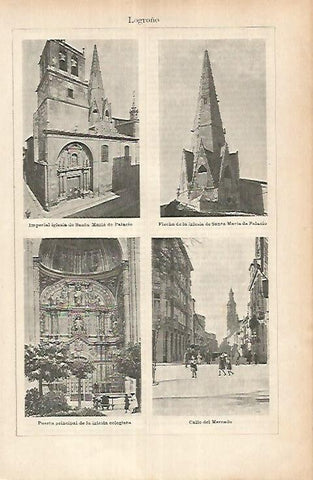 LAMINA ESPASA 25836: Iglesia de Santa Maria de Palacio en Logroño