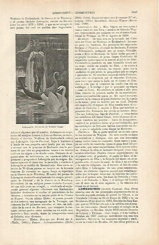 LAMINA ESPASA 25838: Lohengrin acuarela de W. Crane