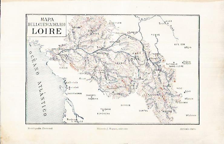 LAMINA ESPASA 25840: Mapa de la cuenca del rio Loire
