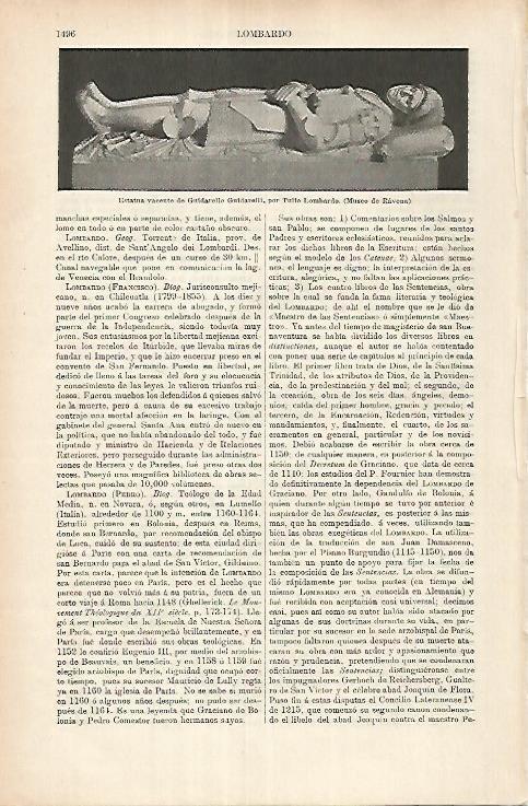 LAMINA ESPASA 25845: Estatua yacente de G. Guidarelli por T. Lombardo
