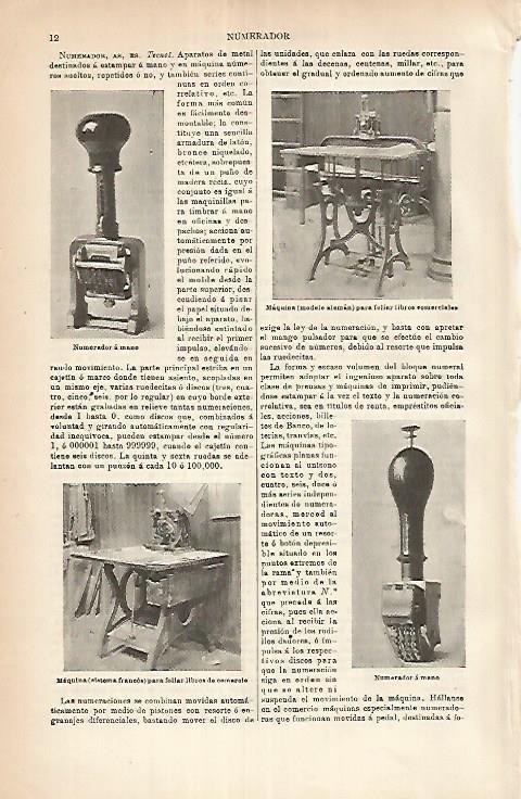 LAMINA ESPASA 25850: Numeradores