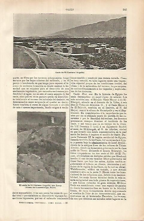 LAMINA ESPASA 25875: Oasis de El Kantara en Argelia