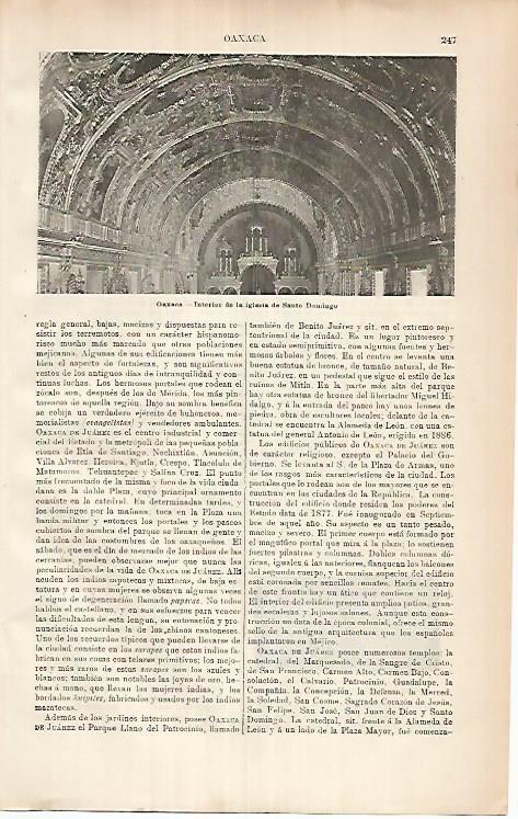 LAMINA ESPASA 25878: Interior de la iglesia de Santo Domingo en Oaxaca