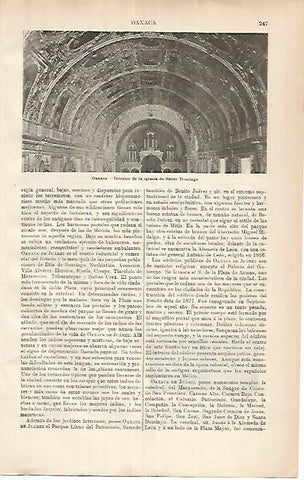 LAMINA ESPASA 25878: Interior de la iglesia de Santo Domingo en Oaxaca