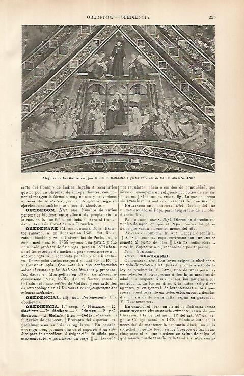 LAMINA ESPASA 25880: Alegoria de la Obediencia en Asis