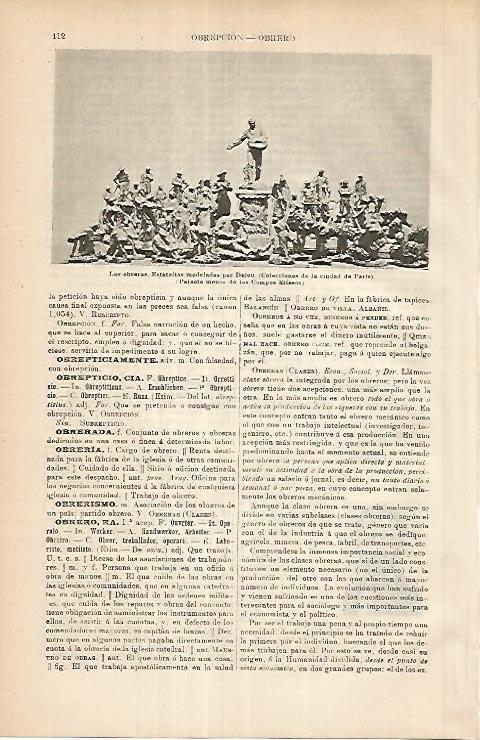 LAMINA ESPASA 25896: Los obreros por Dalou