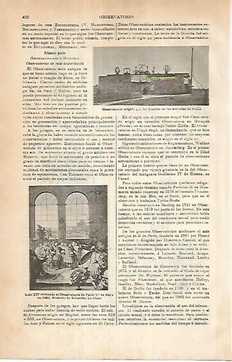LAMINA ESPASA 25900:  Luis XIV en el Observatorio de Paris