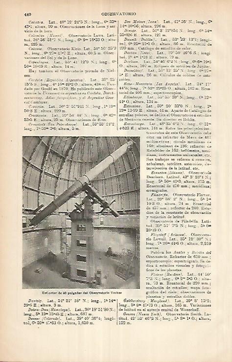 LAMINA ESPASA 25905: Reflactor del Observatorio de Yerkes