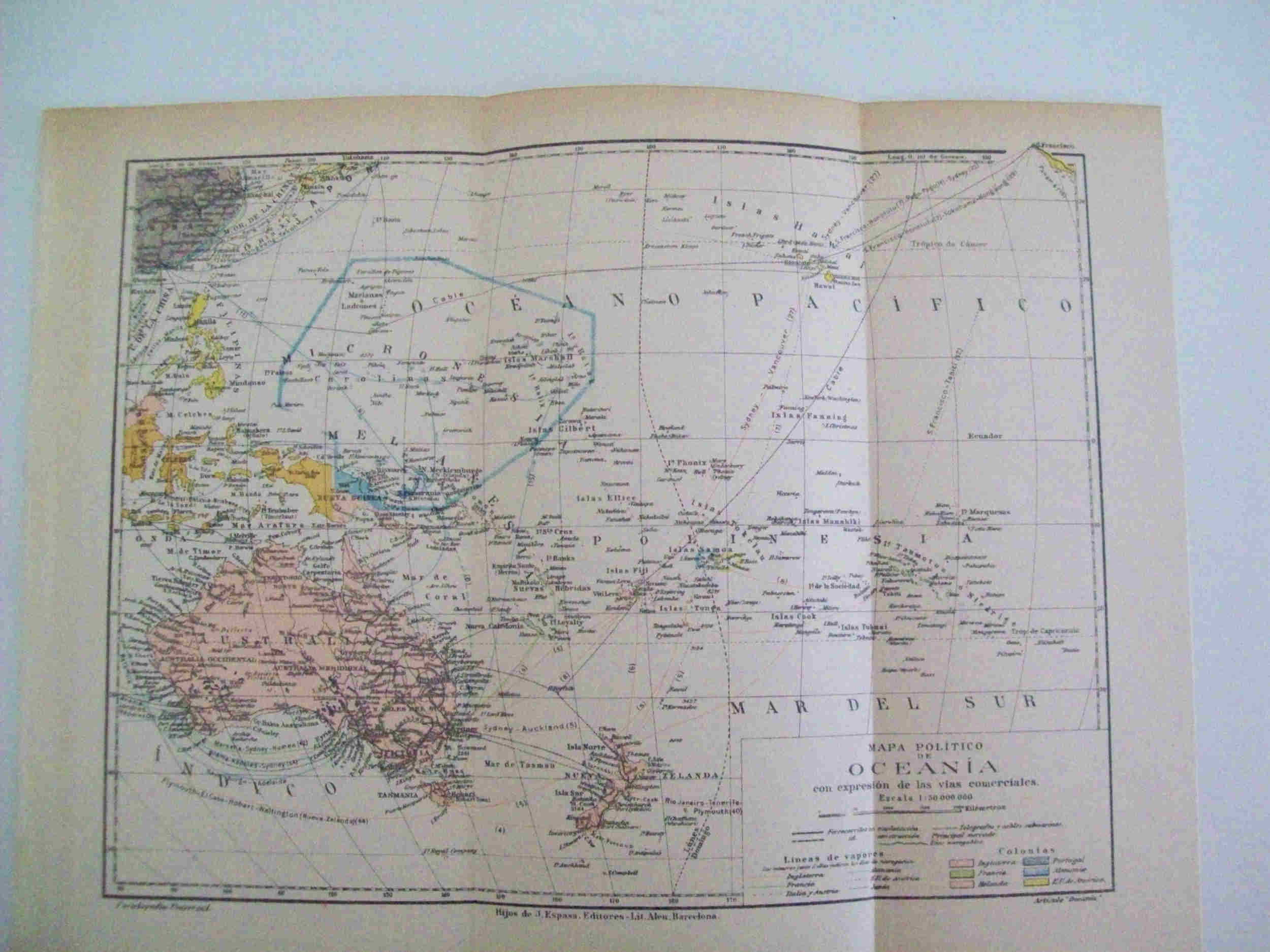 LAMINA ESPASA 25927: Mapa politico de Oceania