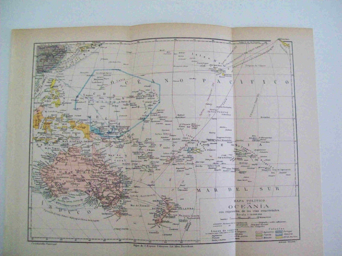 LAMINA ESPASA 25927: Mapa politico de Oceania