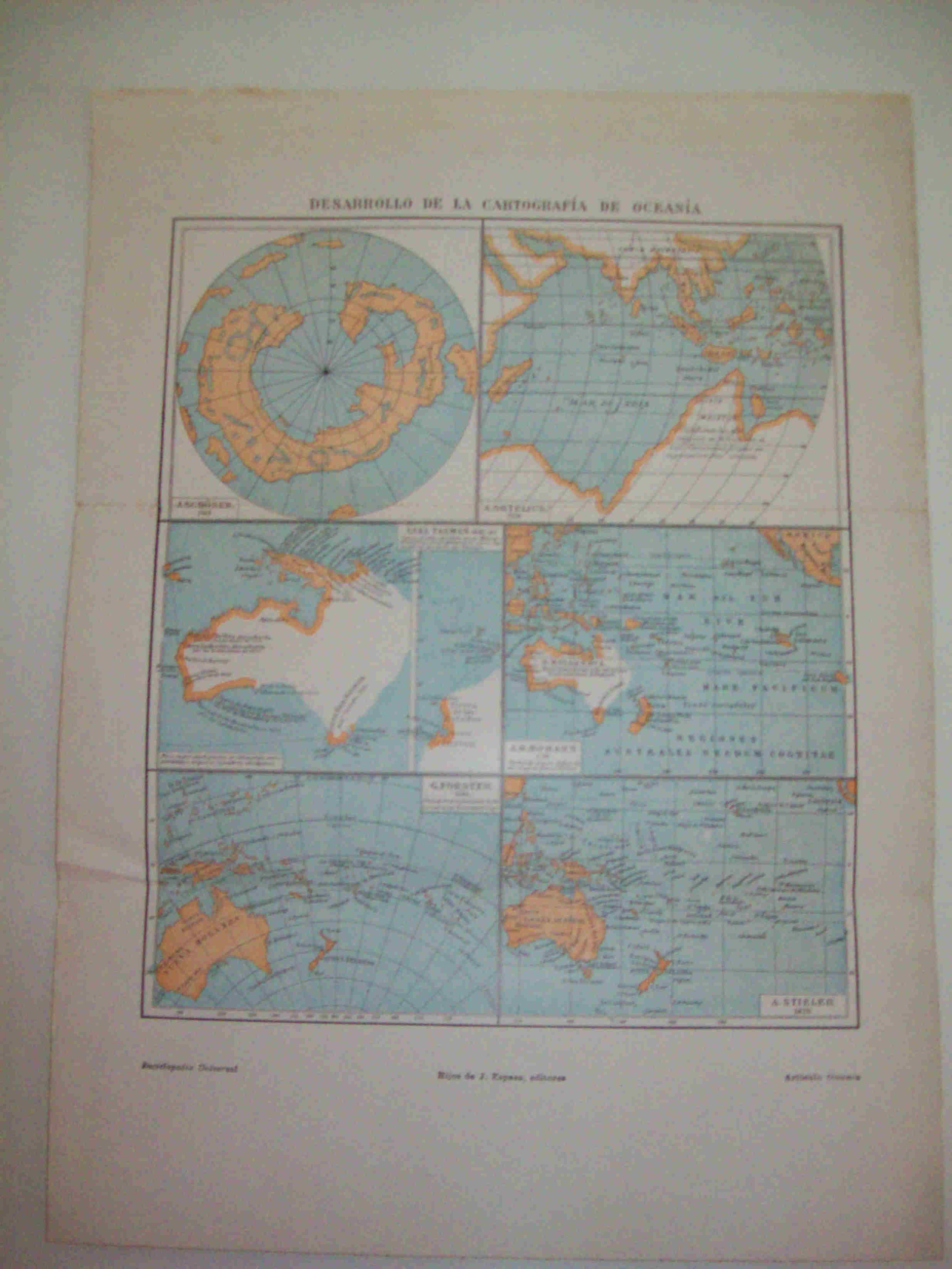 LAMINA ESPASA 25928: Desarrollo de la cartografia en Oceania