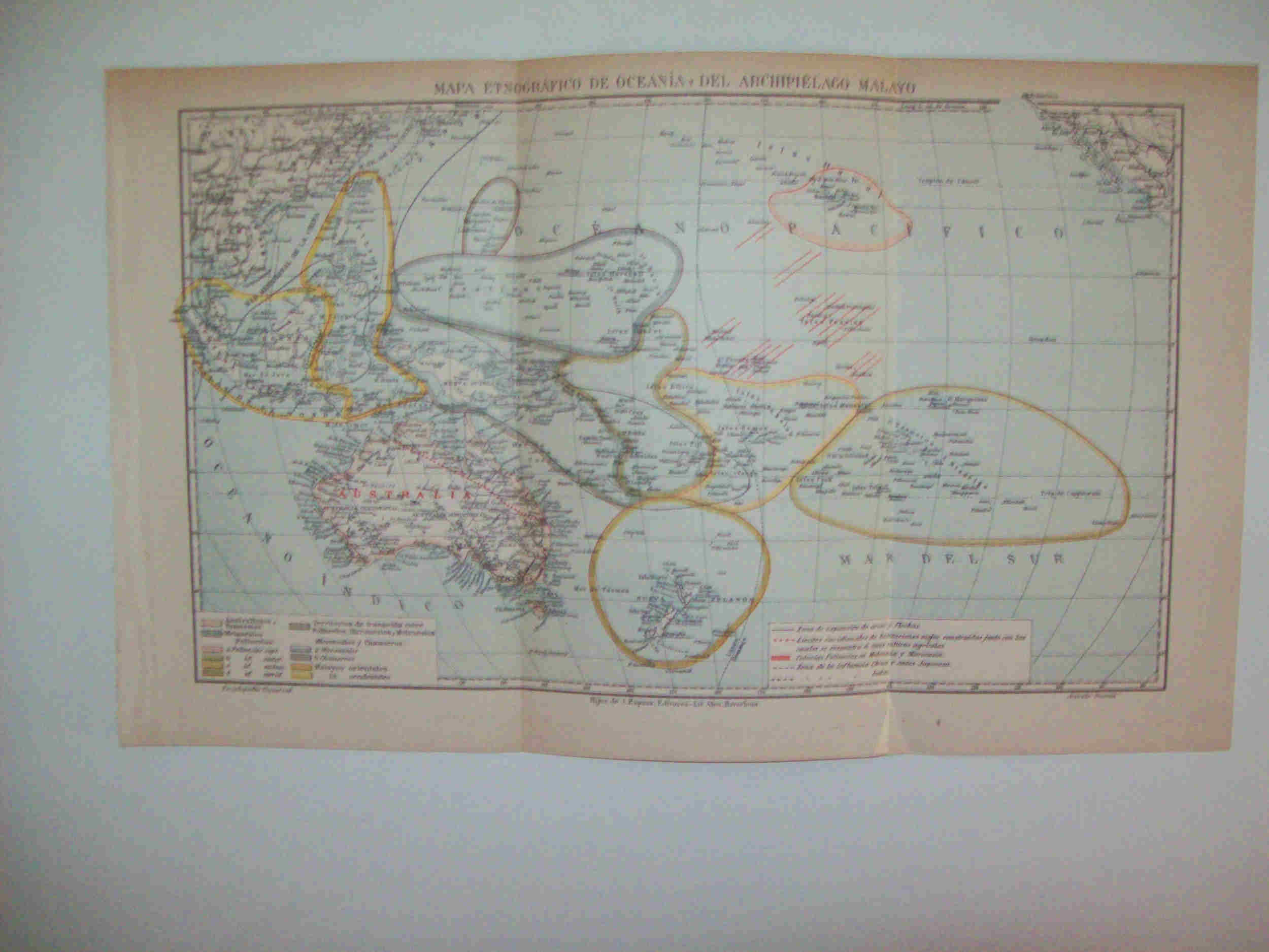 LAMINA ESPASA 25936:Mapa etnografico de Oceania