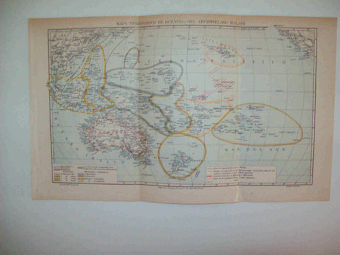 LAMINA ESPASA 25936:Mapa etnografico de Oceania