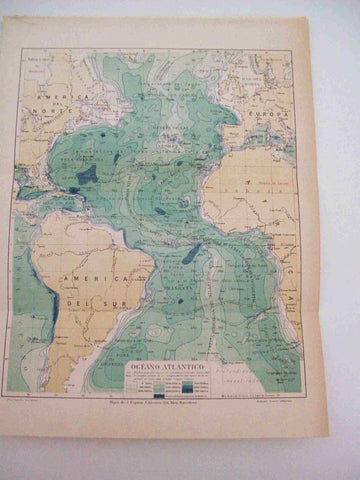LAMINA ESPASA 25941: Mapa del Oceano Atlantico