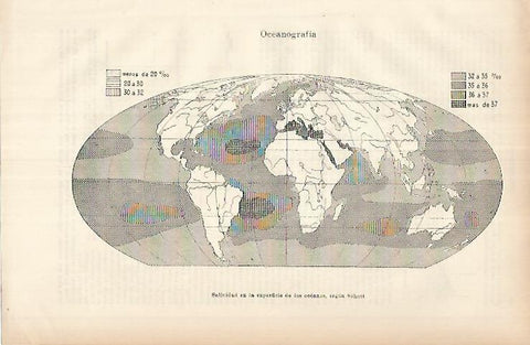 LAMINA ESPASA 25952: Salinidad de los oceanos