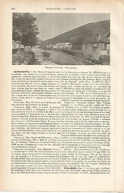 LAMINA ESPASA 25960: Vista de Ochagavia en Navarra