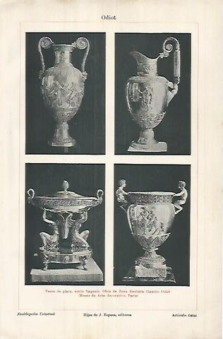 LAMINA ESPASA 25970: Vasos de plata estilo imperio