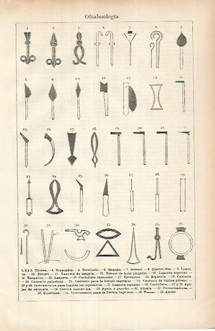 LAMINA ESPASA 25982: Utensilios de oftalmologia
