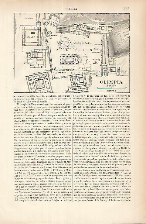 LAMINA ESPASA 26012: Plano de Olimpia Grecia