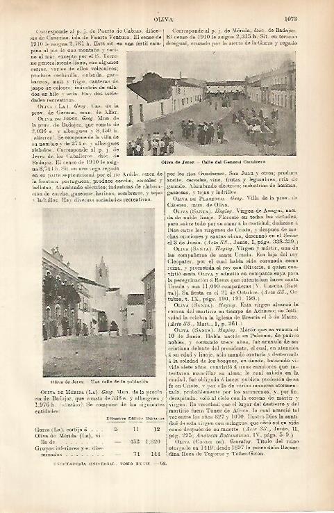 LAMINA ESPASA 26020: Calles de Oliva de Jerez