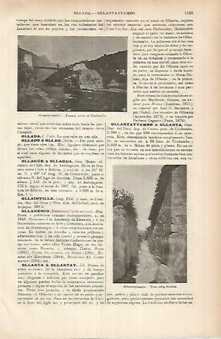 LAMINA ESPASA 26041: Puente en Oliantaytambo Peru