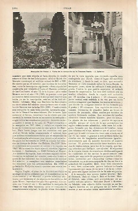 LAMINA ESPASA 26044: Mezquita de Omar en Jerusalen