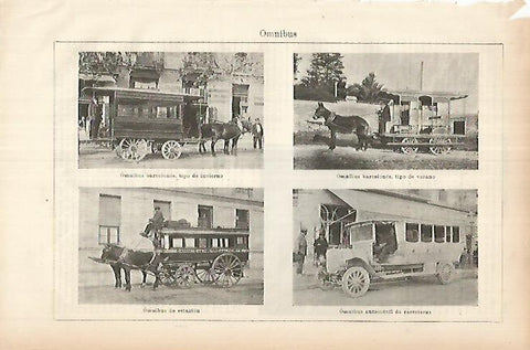 LAMINA ESPASA 26047:  Tipos de omnibus de Barcelona
