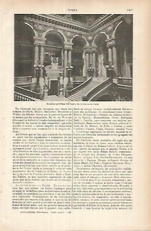 LAMINA ESPASA 26065: Escalera de la Opera de Paris
