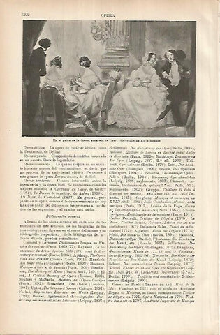 LAMINA ESPASA 26066: En el palco de la Opera acuarela de Lami