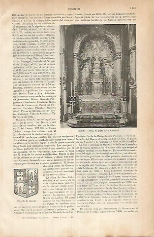 LAMINA ESPASA 26072: Altar de la Catedral de Oporto Portugal