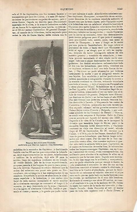 LAMINA ESPASA 26078: Estatua del almirante Oquendo